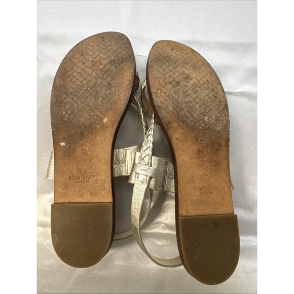 Cole Haan Womens Metallic Braided Strap Sandals Size 11 - Picture 9 of 10